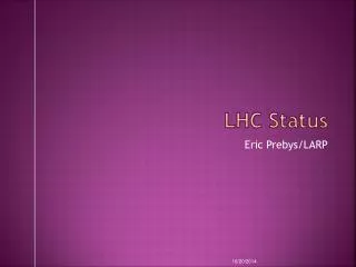 LHC Status