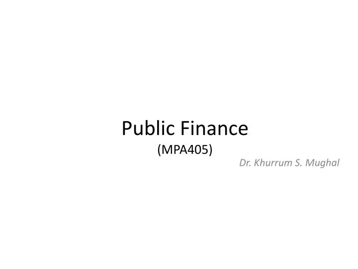 public finance mpa405