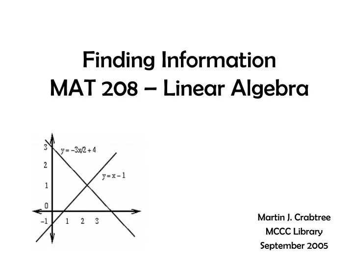 finding information mat 208 linear algebra