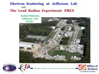 Electron Scattering at Jefferson Lab and The Lead Radius Experiment PREX