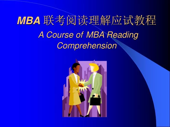 mba a course of mba reading comprehension
