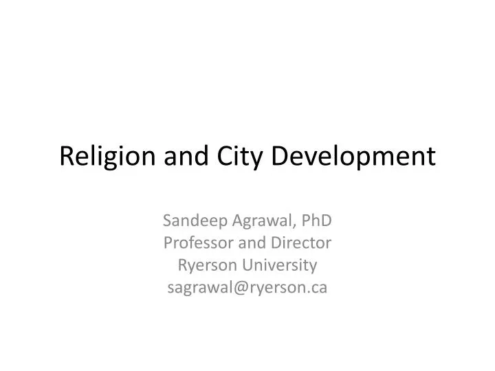 religion and city development