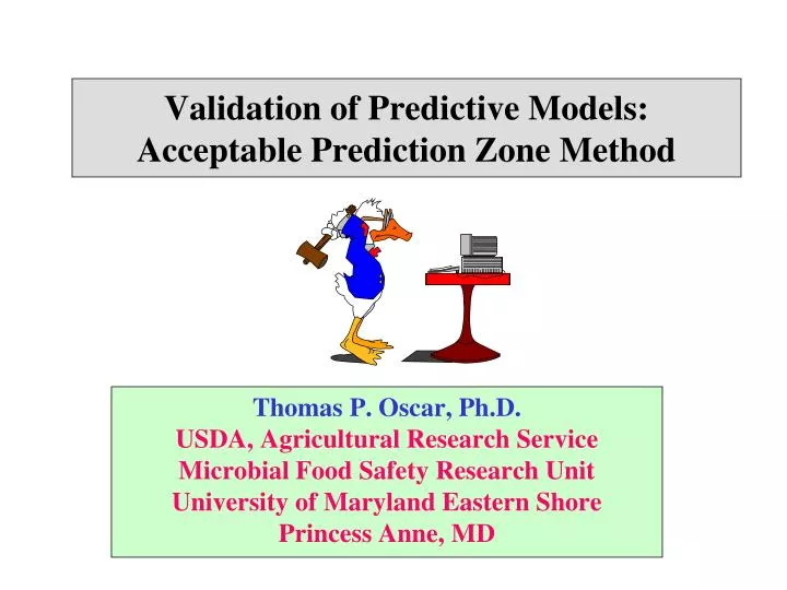validation of predictive models acceptable prediction zone method