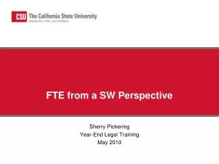 FTE from a SW Perspective