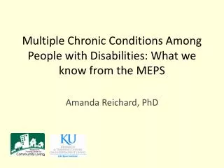 Multiple Chronic Conditions Among People with Disabilities: What we know from the MEPS