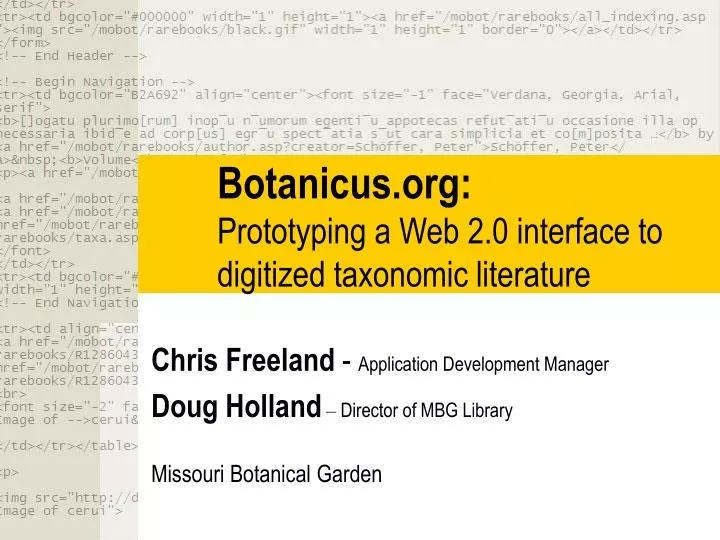 botanicus org prototyping a web 2 0 interface to digitized taxonomic literature