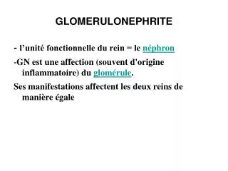 glomerulonephrite