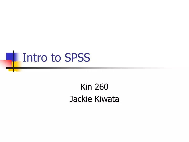 intro to spss