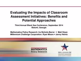Evaluating the Impacts of Classroom Assessment Initiatives: Benefits and Potential Approaches