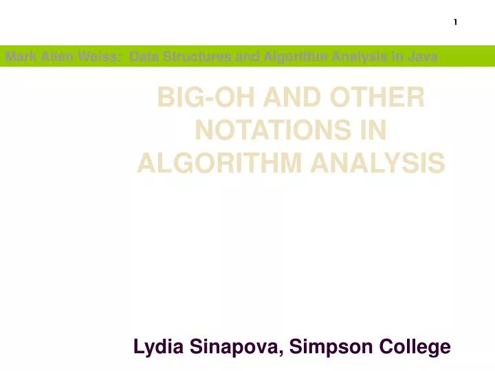 big oh and other notations in algorithm analysis