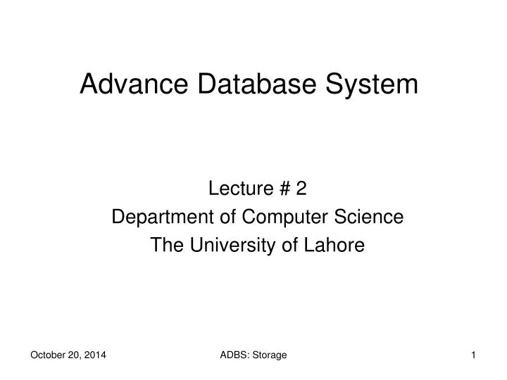 advance database system