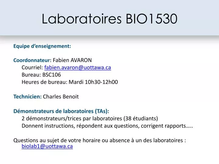 laboratoires bio1530