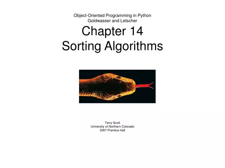 object oriented programming in python goldwasser and letscher chapter 14 sorting algorithms