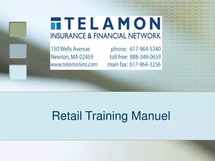 retail training manuel