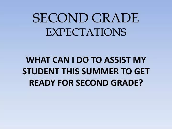 second grade expectations