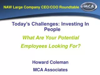 NAW Large Company CEO/COO Roundtable