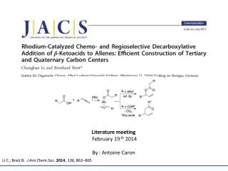 Rhodium-Catalyzed Chemo- and Regioselective Decarboxylative Addition of ? -