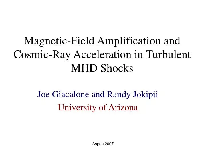 magnetic field amplification and cosmic ray acceleration in turbulent mhd shocks