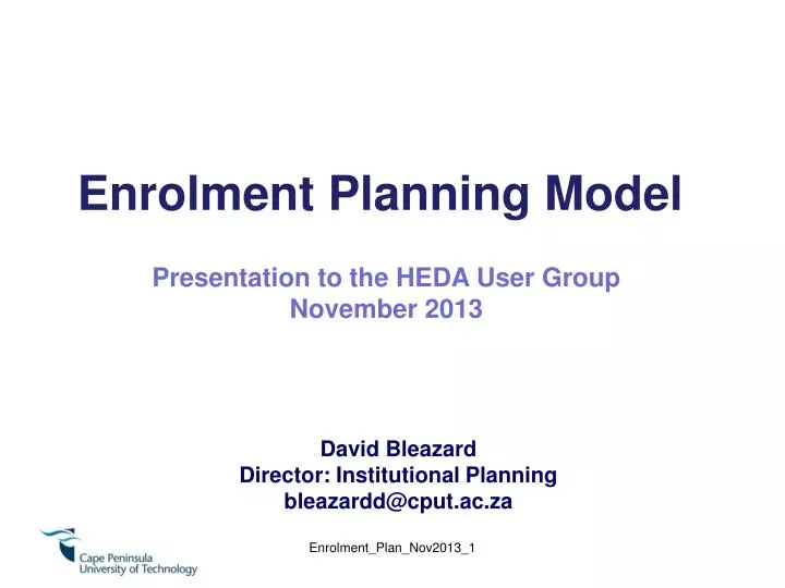 enrolment planning model