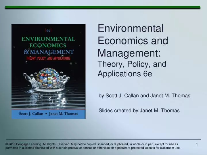 environmental economics and management theory policy and applications 6e