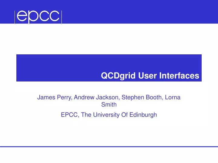qcdgrid user interfaces