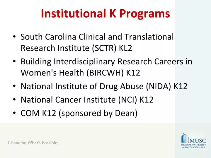 institutional k programs