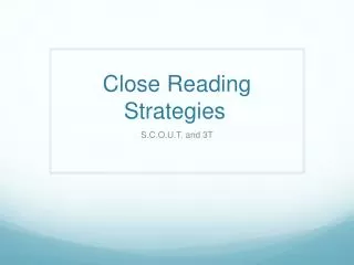 Close Reading Strategies