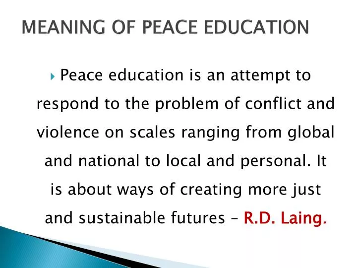 meaning of peace education