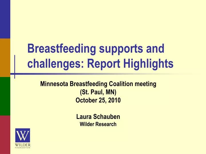 breastfeeding supports and challenges report highlights