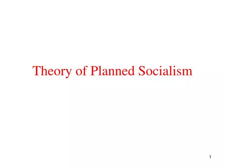 theory of planned socialism