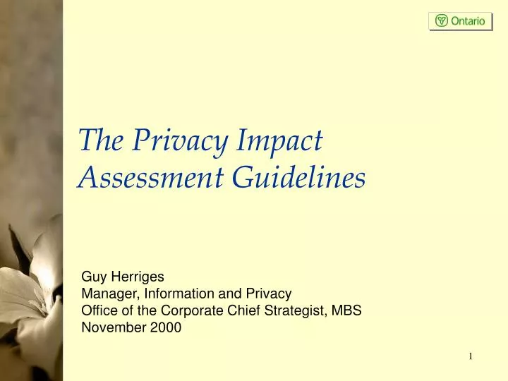 the privacy impact assessment guidelines