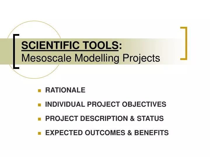 scientific tools mesoscale modelling projects