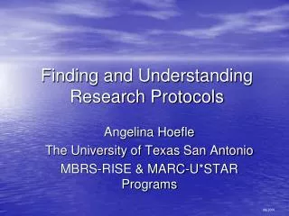 Finding and Understanding Research Protocols