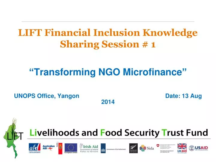 lift financial inclusion knowledge sharing session 1