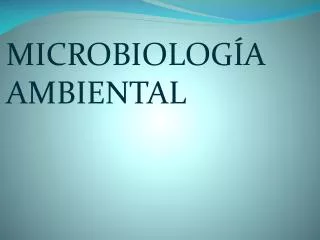 microbiolog a ambiental