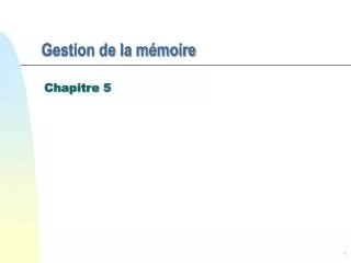 gestion de la m moire