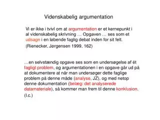 videnskabelig argumentation