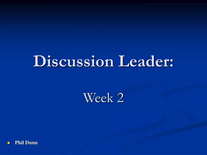 discussion leader