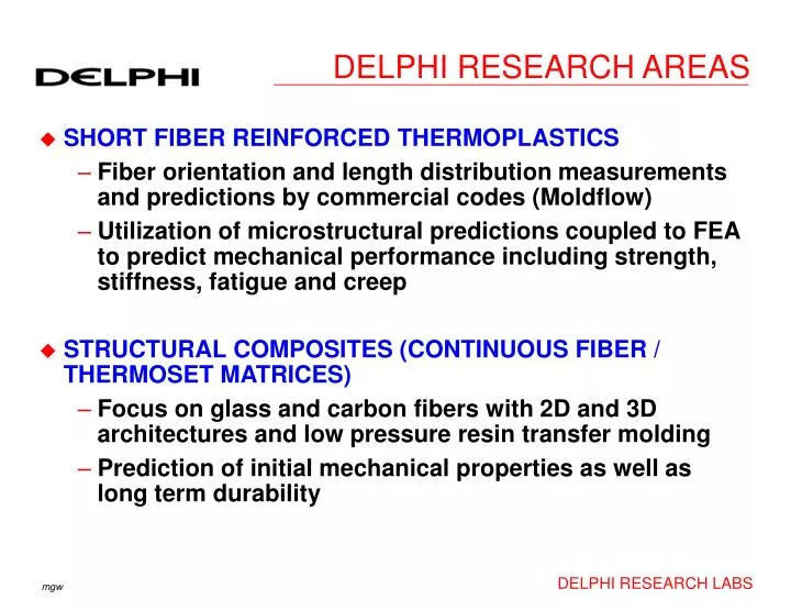 delphi research areas