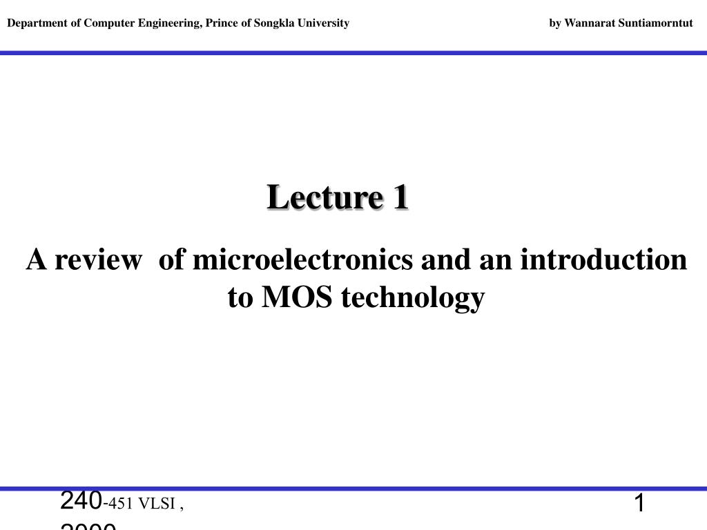 Lecture 1 - slide 1
