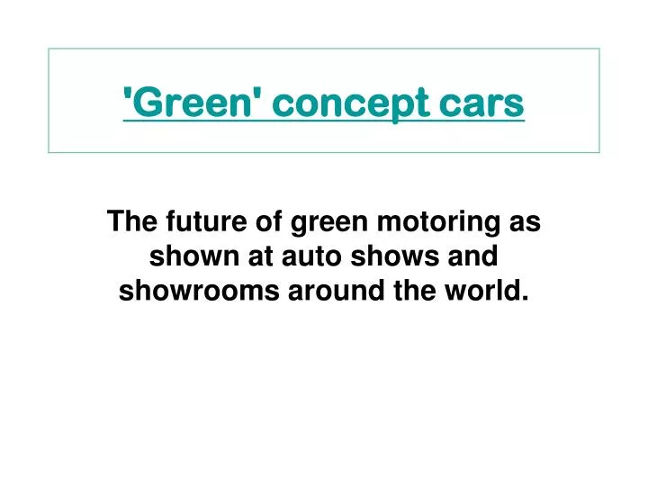 green concept cars