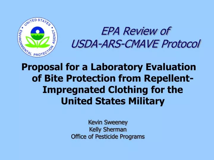 epa review of usda ars cmave protocol