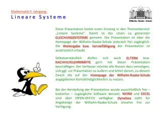 mathematik 9 jahrgang lineare systeme