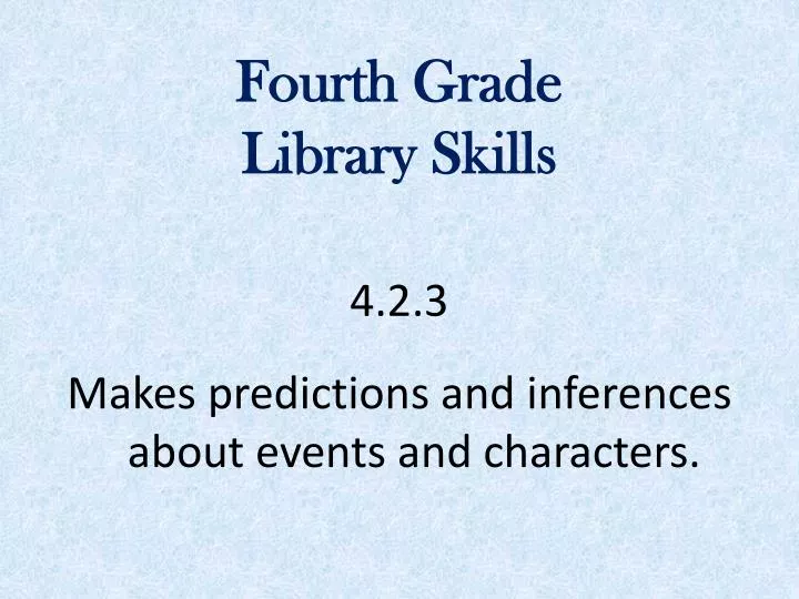 fourth grade library skills