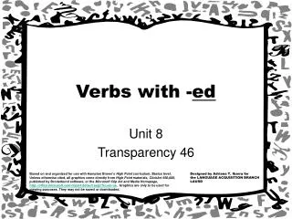 Verbs with - ed