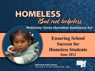 McKinney-Vento Homeless Education Assistance Act