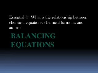 Balancing Equations