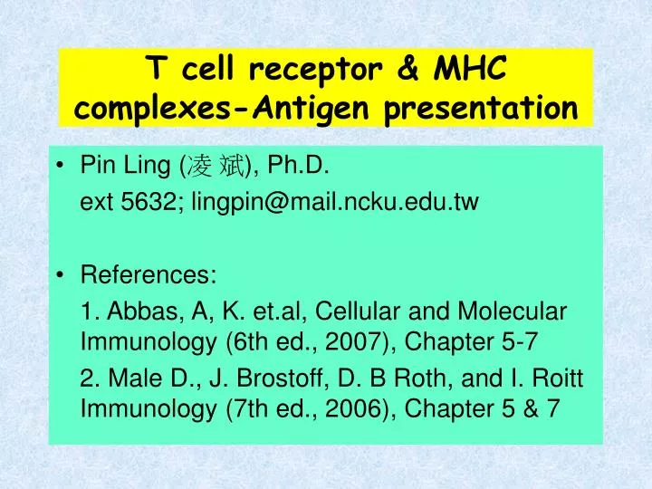 t cell receptor mhc complexes antigen presentation