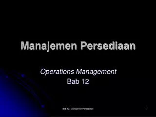 manajemen persediaan