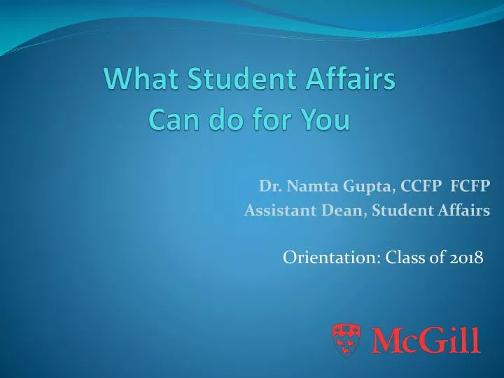 what student affairs can do for you